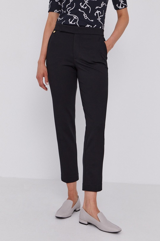 Hlače Lauren Ralph Lauren Pletenina črna 200758961002