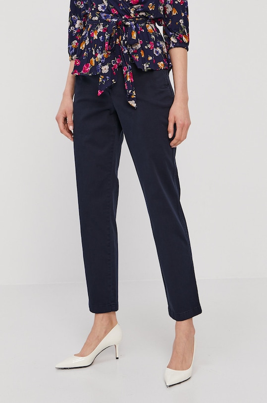 Hlače Lauren Ralph Lauren Z elastanom mornarsko modra 200812287001