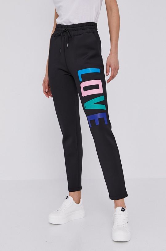 Hlače Love Moschino print crna W.1.556.02.E.2225