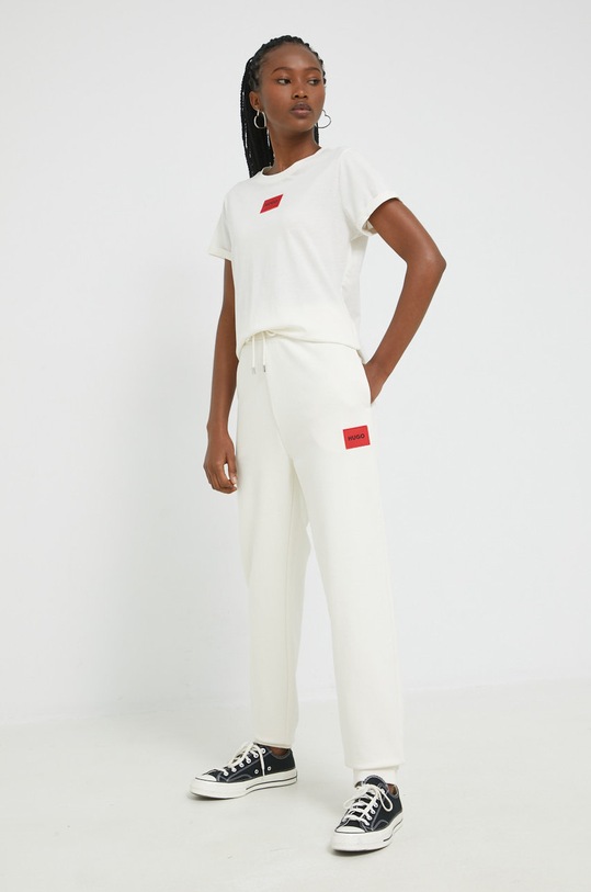 Kalhoty HUGO 50455983 béžová AA00