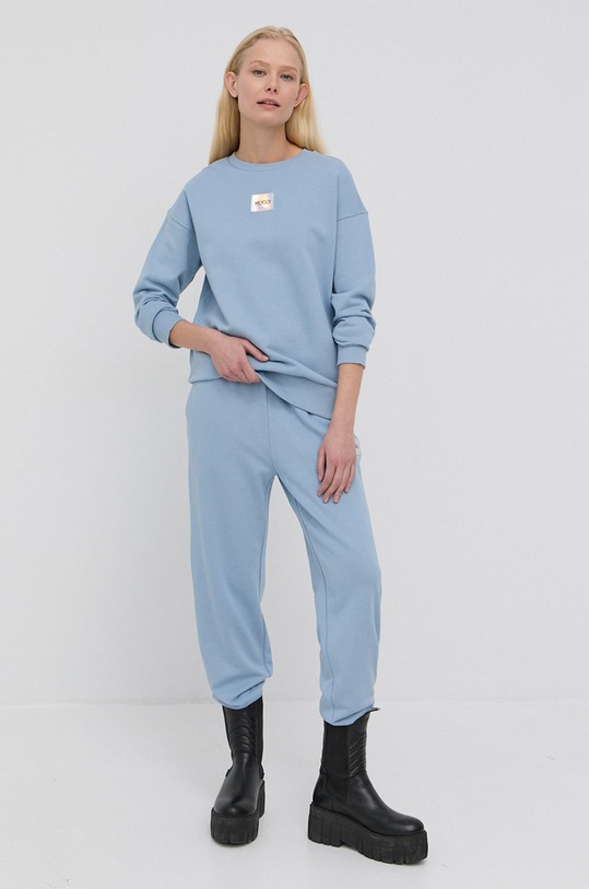 HUGO Spodnie 50455983 bawełna niebieski 50455983