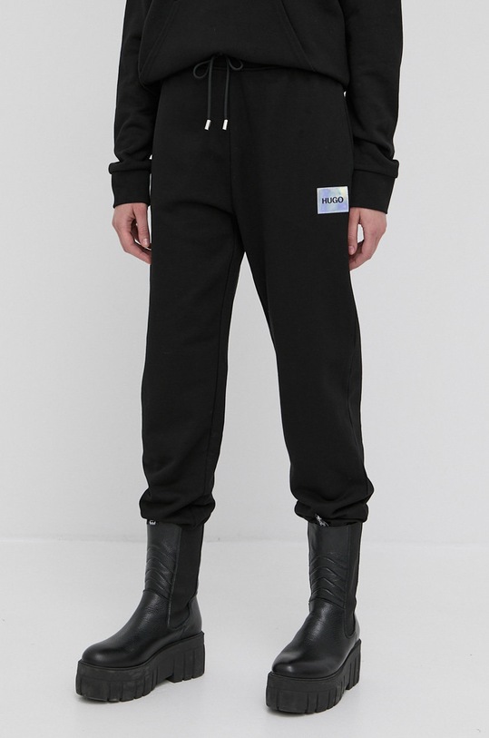 HUGO Spodnie 50455983 bawełna czarny 50455983