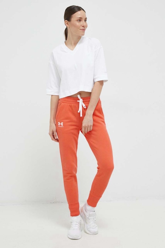 Under Armour spodnie 1356416 pomarańczowy SS23