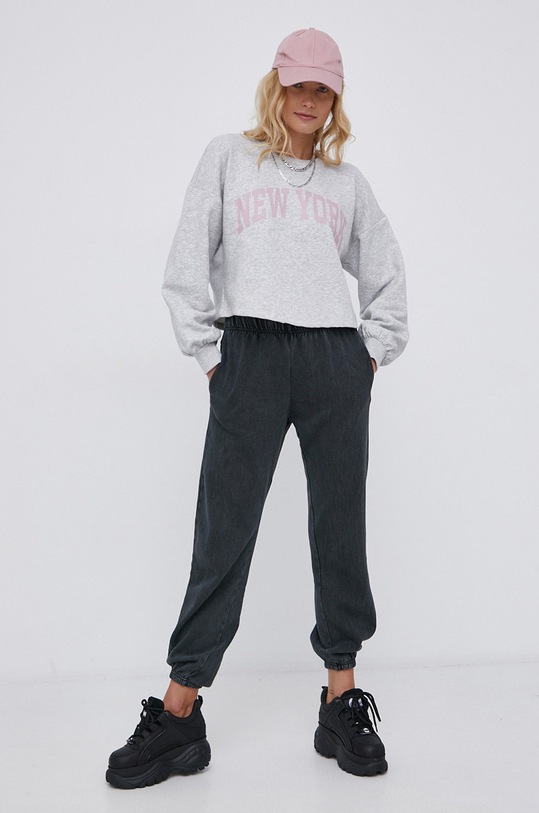 Tally Weijl Spodnie dzianina szary SPACOPITCH7B