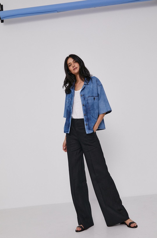 United Colors of Benetton Spodnie prosty czarny 4AGH558X4.100