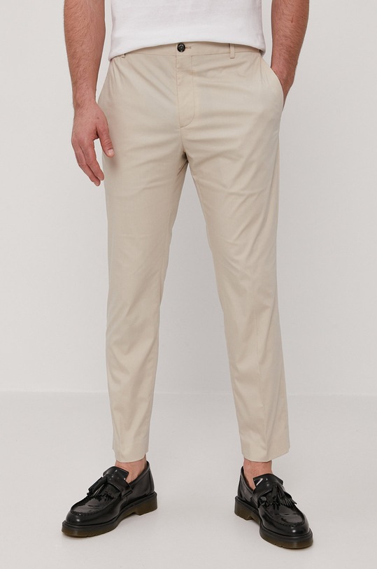 Calvin Klein Spodnie z elastanem beżowy K10K106633.4891