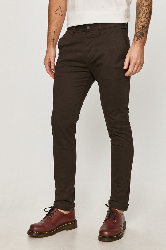 AllSaints - Spodnie PARK CHINO z elastanem bordowy MT010V