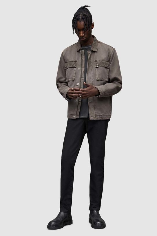 AllSaints spodnie PARK CHINO z elastanem czarny MT010V