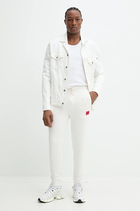 HUGO pantaloni de trening din bumbac 50447963 alb AA00