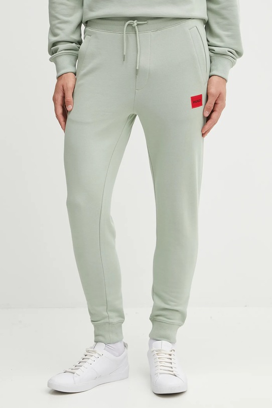HUGO pantaloni tuta di cotone melange verde 50447963