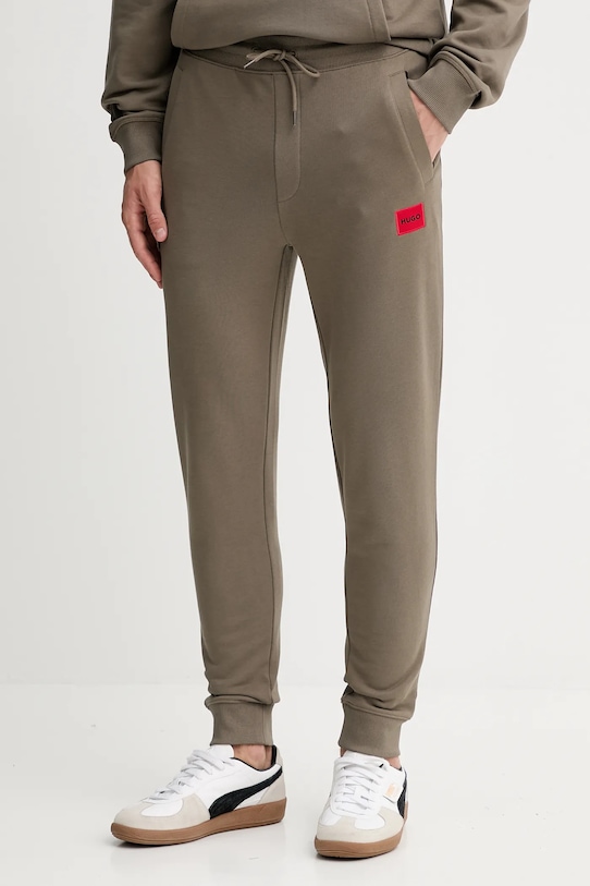 HUGO spodnie dresowe bawełniane bawełna zielony 50447963