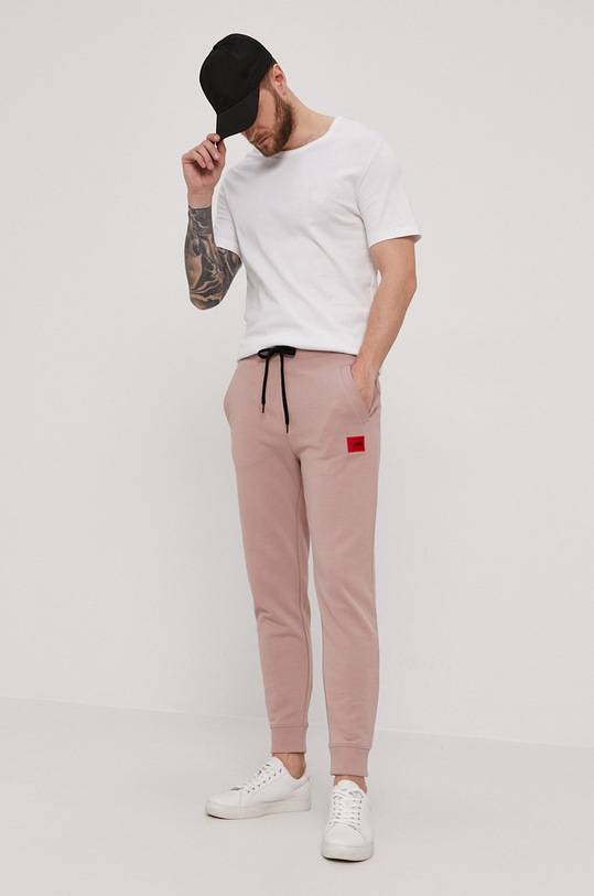 HUGO spodnie dresowe bawełniane 50447963 beżowy AA00