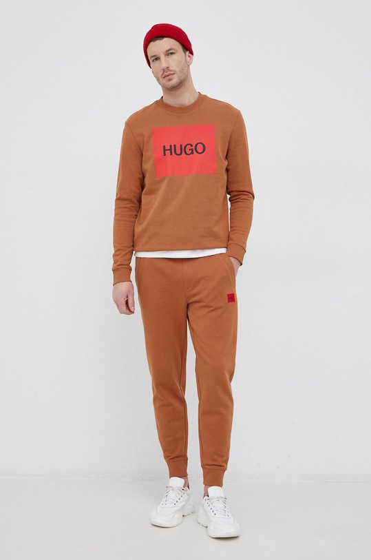 Bavlnené tepláky HUGO 50447963 hnedá AA00
