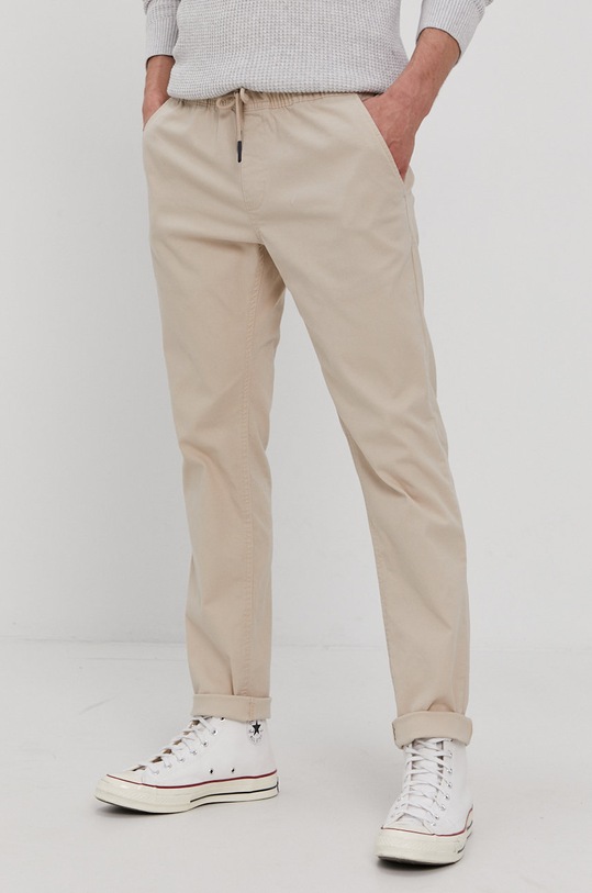 Tommy Jeans Spodnie DM0DM10125.4891 z elastanem beżowy DM0DM10125.4891
