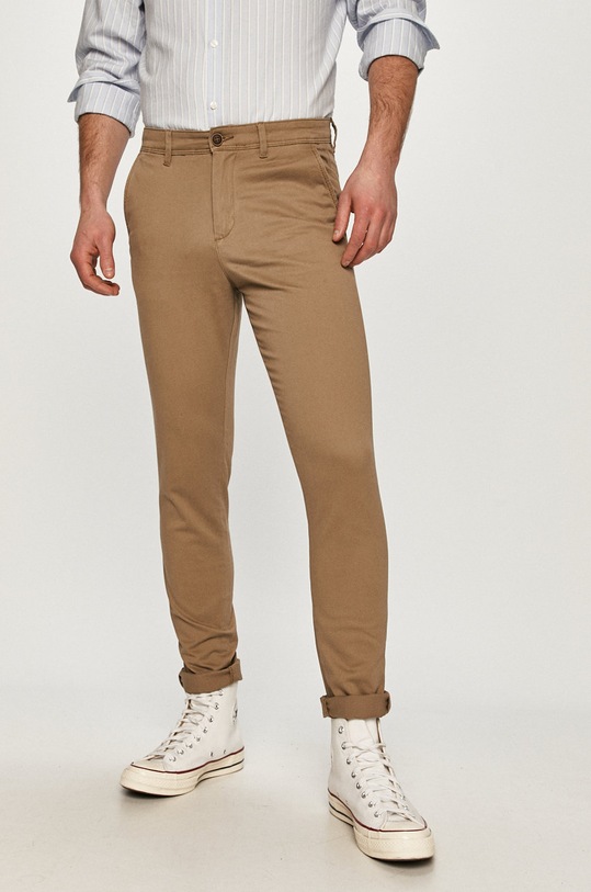 Hlače Jack & Jones s elastinom bež 12150160