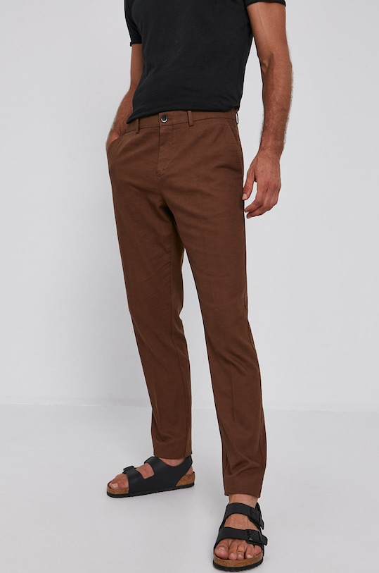 Kalhoty Sisley 4ZT555ED9.38Y hnědá SS21