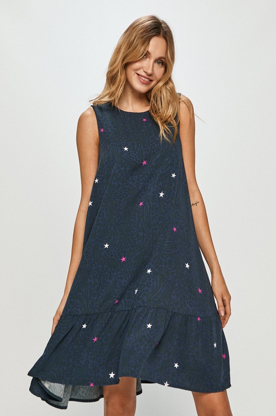 Femi Stories - Sukienka Flores casual granatowy FLORES.SZN