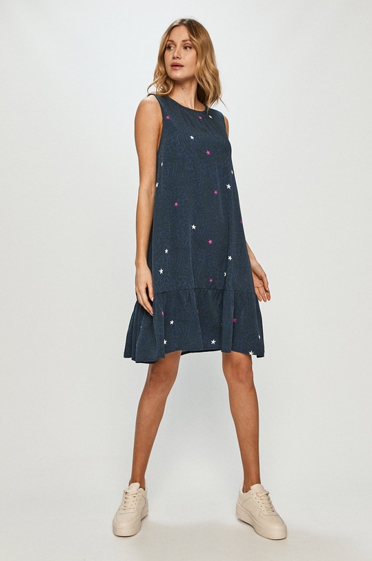 Femi Stories - Sukienka Flores FLORES.SZN granatowy SS21