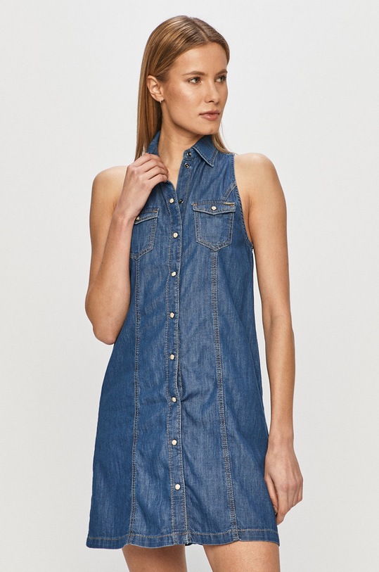 Pepe Jeans - Sukienka jeansowa Jess casual niebieski PL952815.000