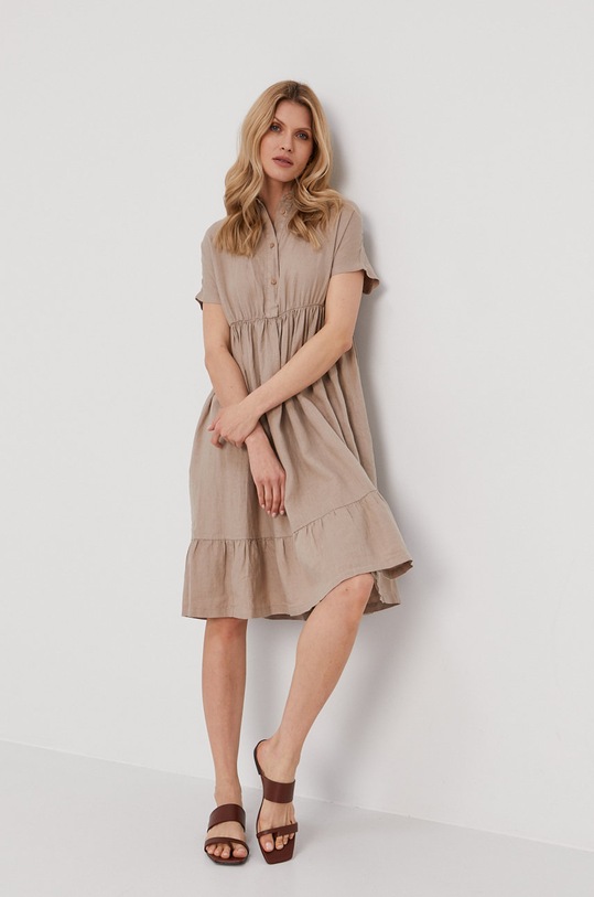 Max Mara Leisure sukienka 32210716600 beżowy SS21
