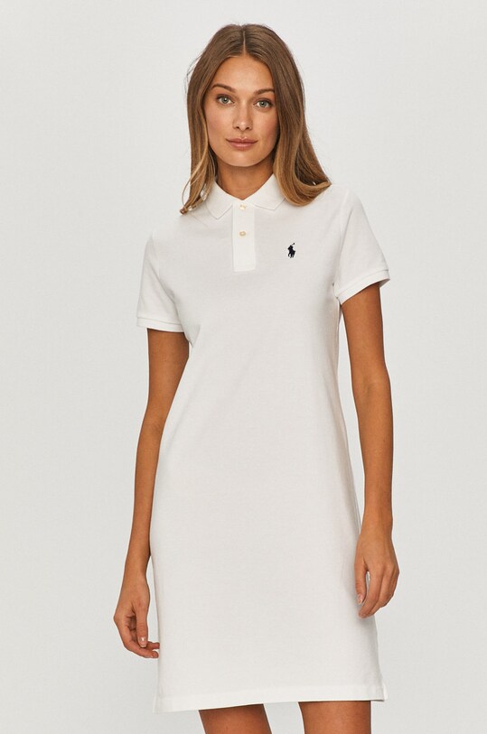 Polo Ralph Lauren - Sukienka 211799490017 bawełna biały 211799490017