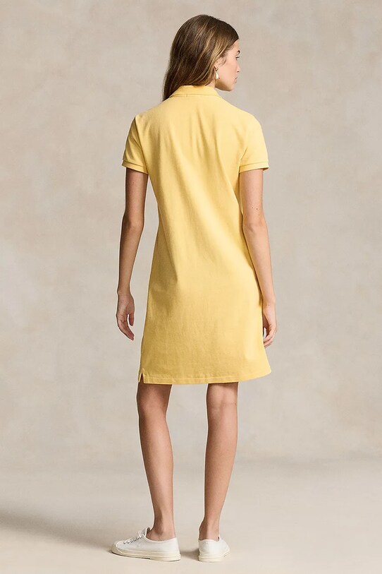 Βαμβακερό φόρεμα Polo Ralph Lauren 211799490010 κίτρινο SS25
