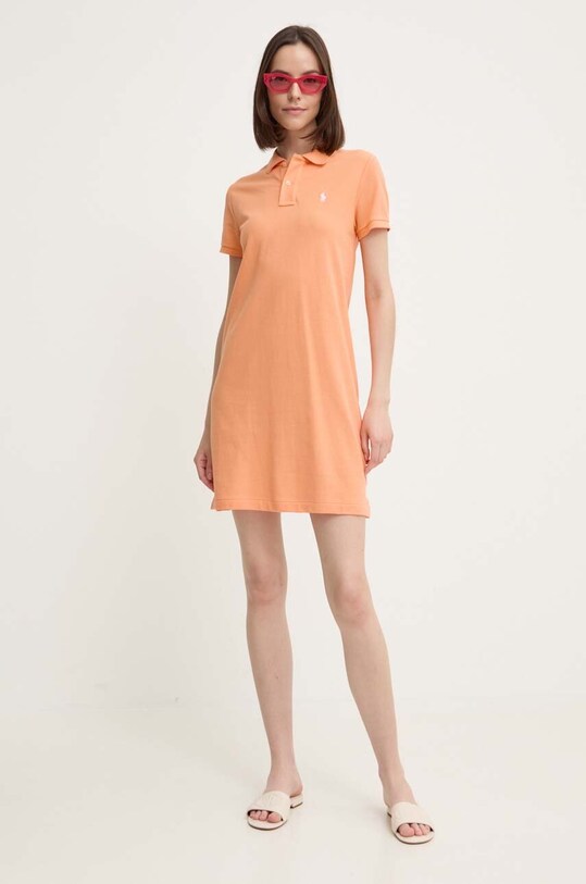 Бавовняна сукня Polo Ralph Lauren 211799490016 помаранчевий SS24