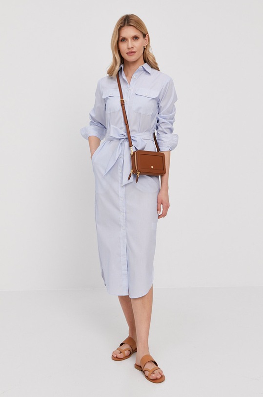 Lauren Ralph Lauren Sukienka 200831977001 wzorzyste niebieski 200831977001