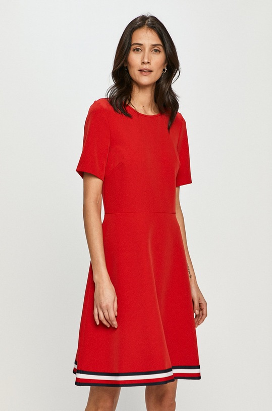 Šaty Tommy Hilfiger s elastanom červená WW0WW27563.4891