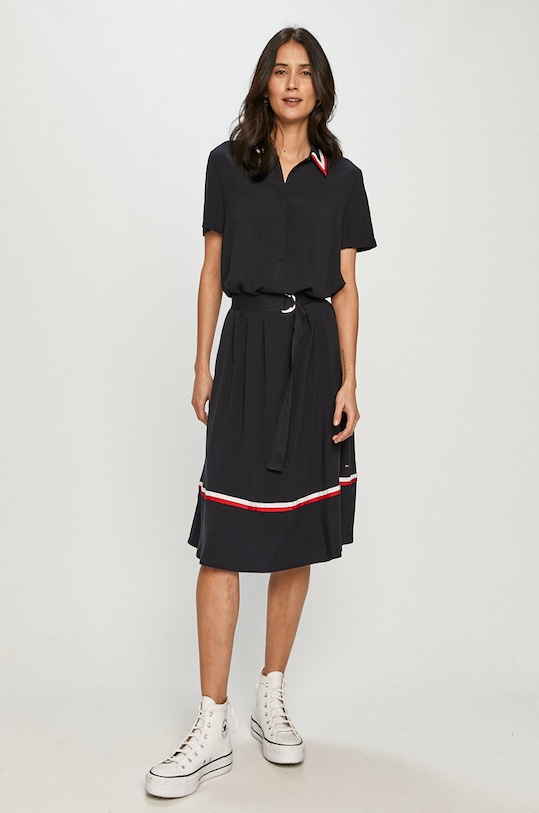 Tommy Hilfiger Sukienka WW0WW30343.4891 granatowy SS21