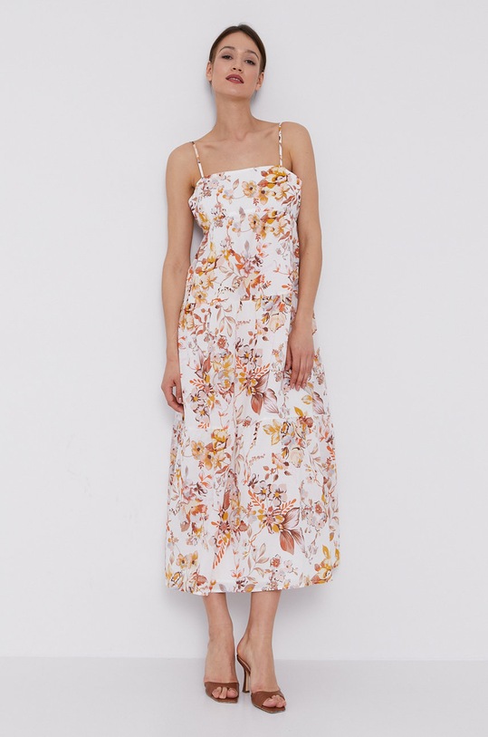 Šaty Bardot kvetinový biela 56631DB