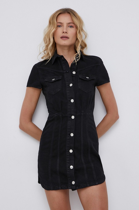 Tally Weijl Sukienka bawełna czarny SDRDESOPI