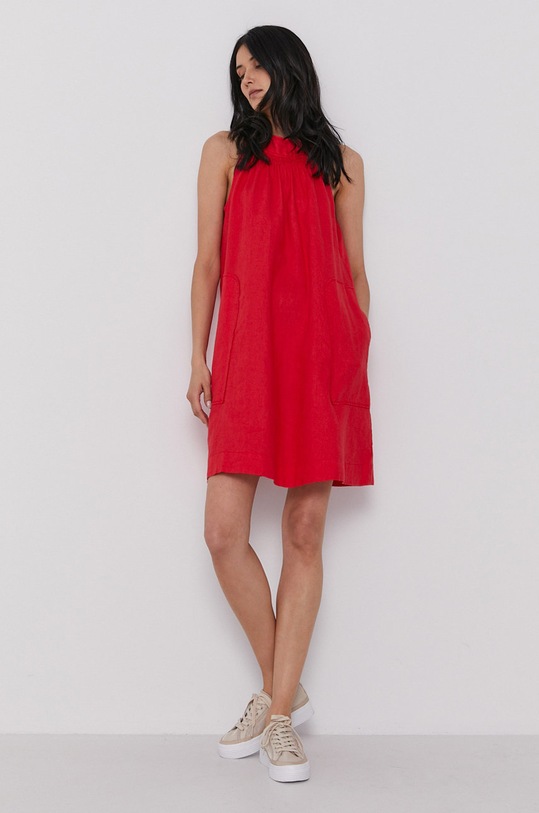 United Colors of Benetton Sukienka 4AGH5VBJ5.30A czerwony SS21