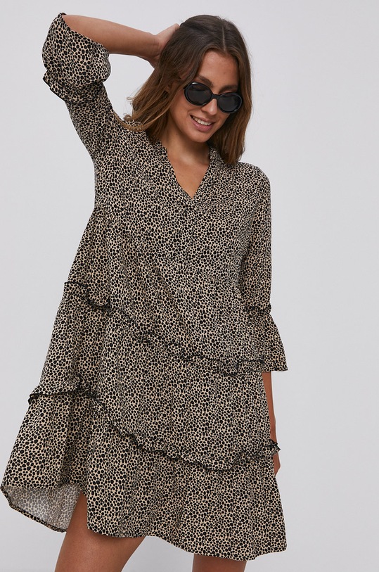 Vero Moda Sukienka trzy czwarte brązowy 10245162.Nomad