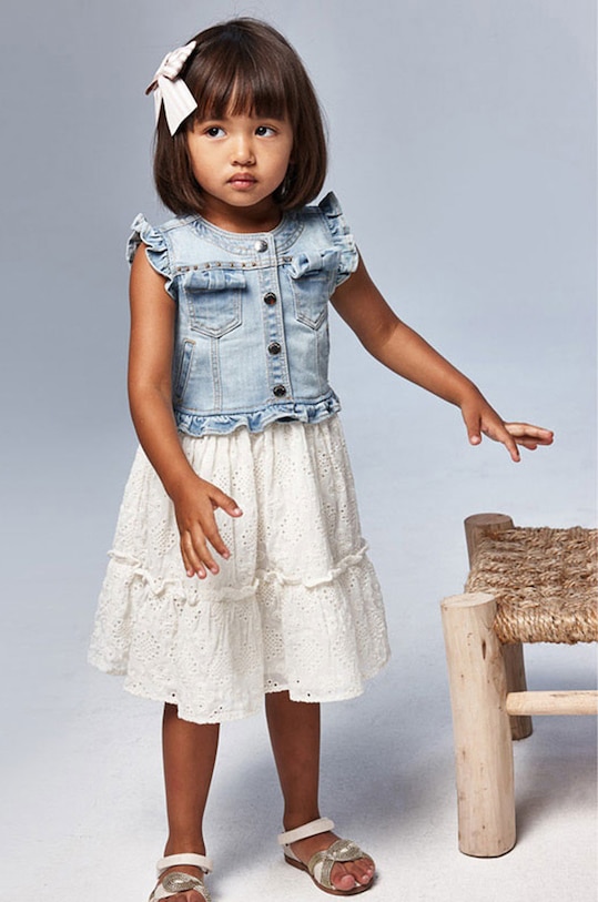 Mayoral - Rochie fete 3945.6F.MINI.92.134 bej SS21