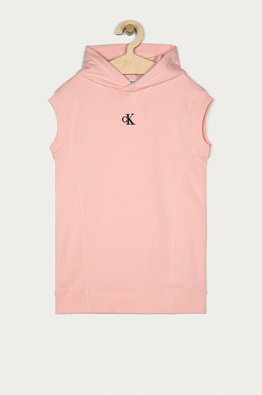 Calvin Klein Jeans - Sukienka dziecięca 104-176 cm IG0IG00914.4891 bawełna różowy IG0IG00914.4891