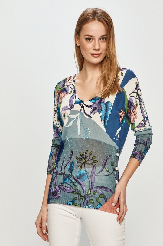 Desigual - Svetr V výstřih bílá 21SWJF25