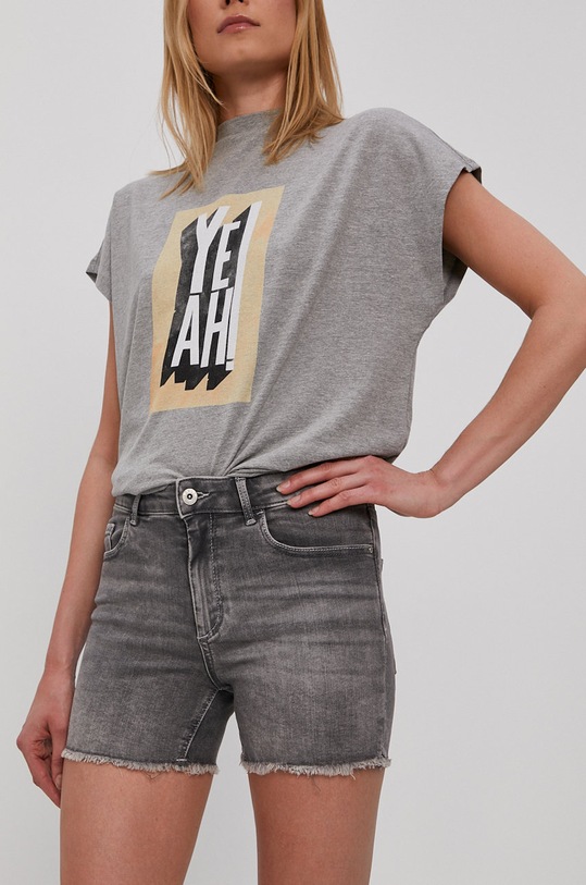 Only Szorty jeansowe z elastanem szary 15196303