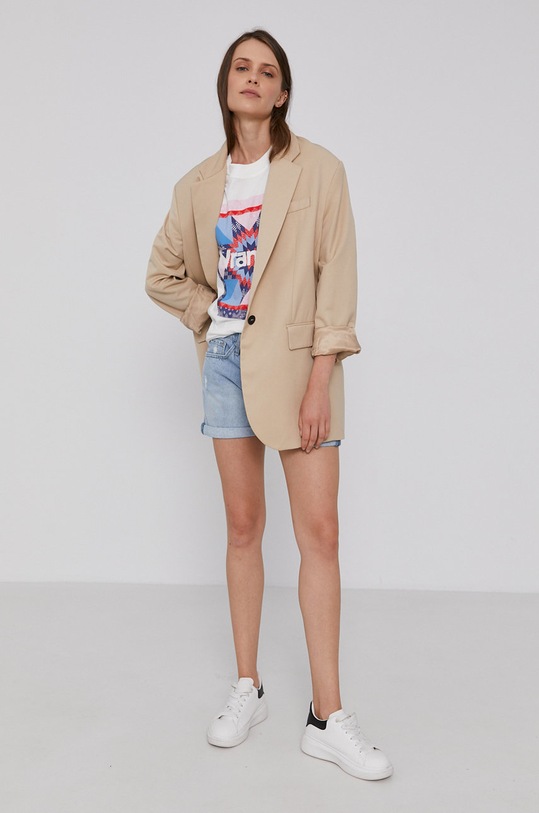 Pepe Jeans Szorty jeansowe bawełniane PL800847PB9.000 niebieski SS21