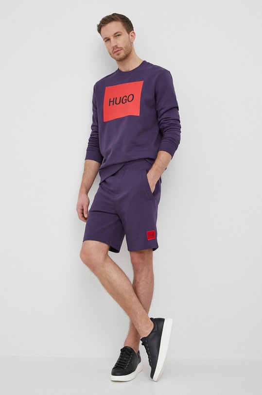 Bavlněné šortky Hugo 50448937 fialová AW21