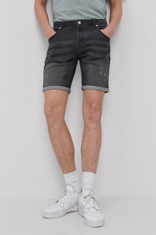 Brave Soul Szorty jeansowe tkanina szary MSRT.LINCOLNCHARCHA