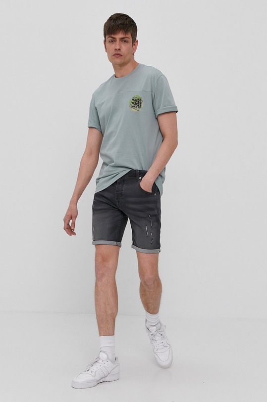 Brave Soul Szorty jeansowe MSRT.LINCOLNCHARCHA szary SS21