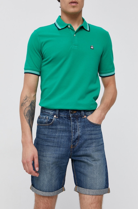 United Colors of Benetton Szorty jeansowe bawełna niebieski 4AW759528.901