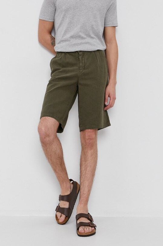 Шорты Sisley с добавлением льна зелёный 4XJH594E9.95A