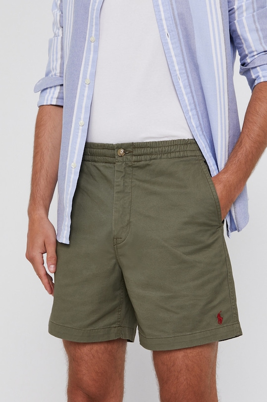 Kratke hlače Polo Ralph Lauren s elastinom zelena 710644995032