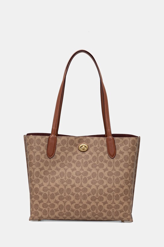 Coach torebka skórzana skóra licowa brązowy C0693