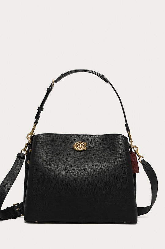 Coach - Δερμάτινη τσάντα λείο δέρμα μαύρο C2621