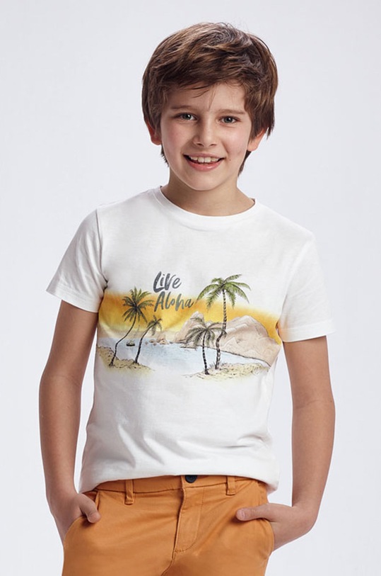 Mayoral - Tricou copii print alb 6077.7B.JUNIOR