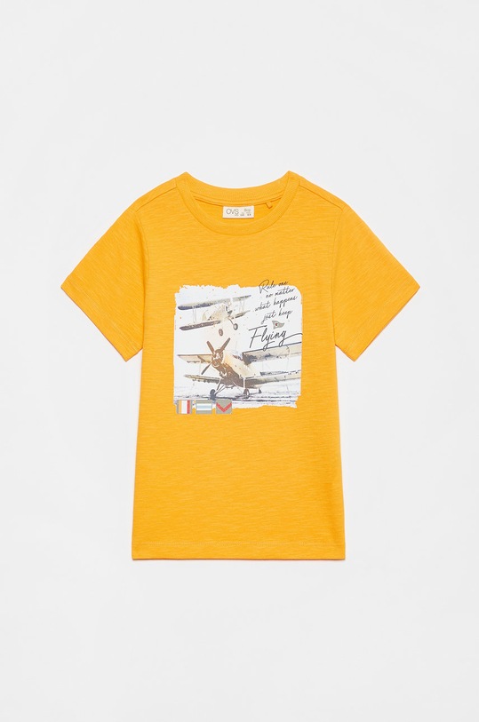 OVS T-shirt dziecięcy nadruk pomarańczowy 1162593