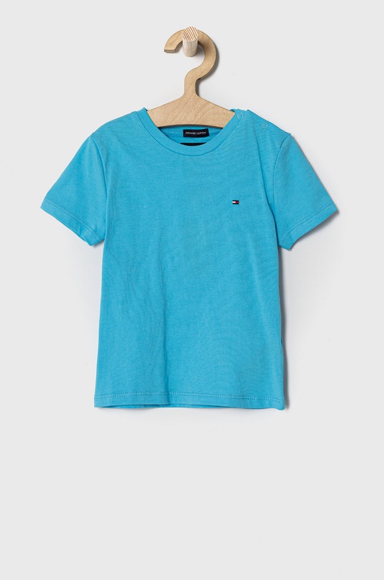 Tommy Hilfiger T-shirt dziecięcy bawełna turkusowy KB0KB06130.4891